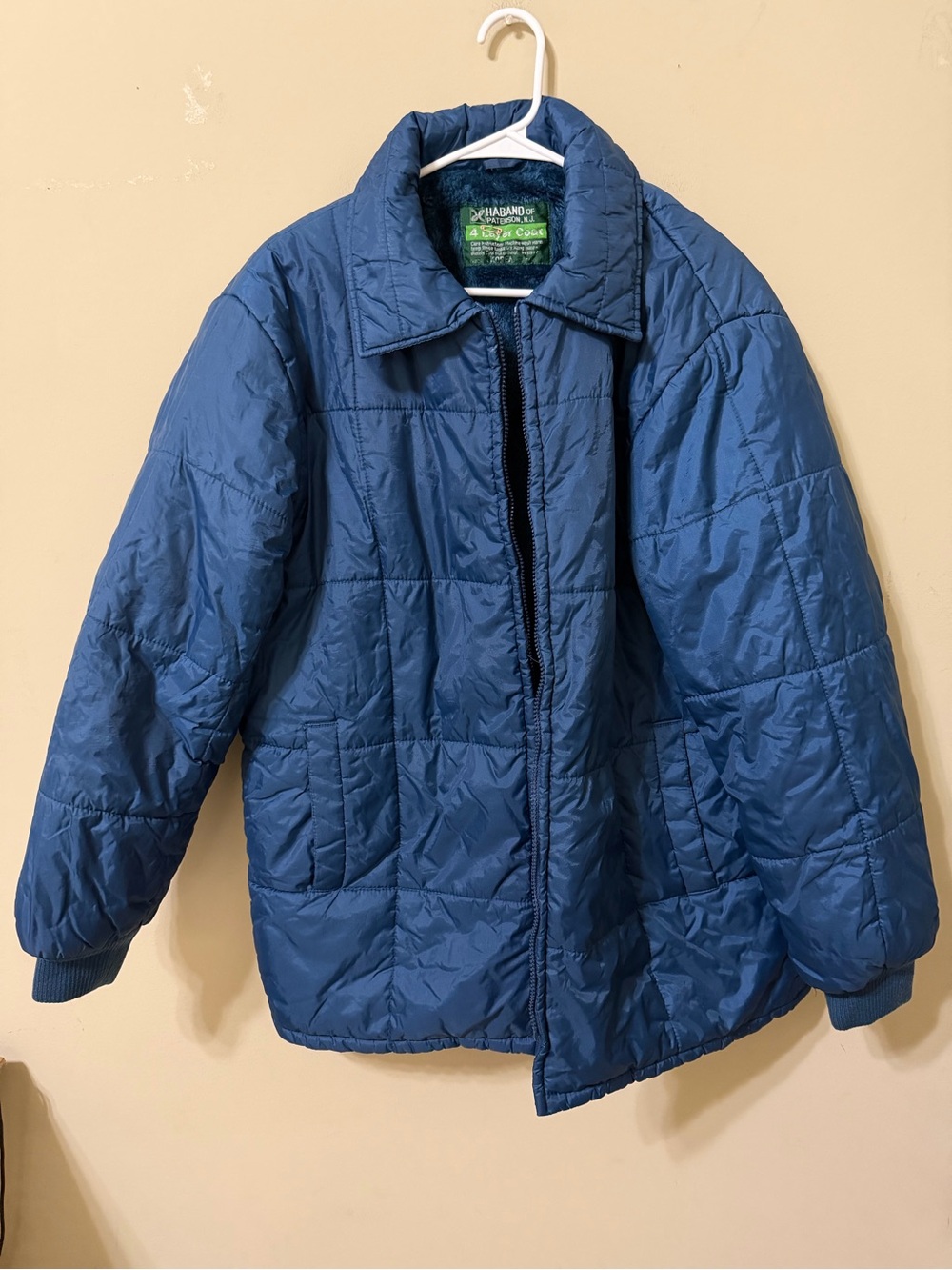 Haband of Paterson Men's vintage XL Quilted Blue Ski & Snowboard Jacket euc